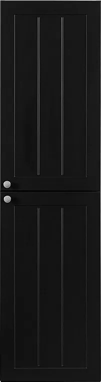 Szafka łazienkowa czarna, 35 x 136 x 27 cm, uchwyt srebrny