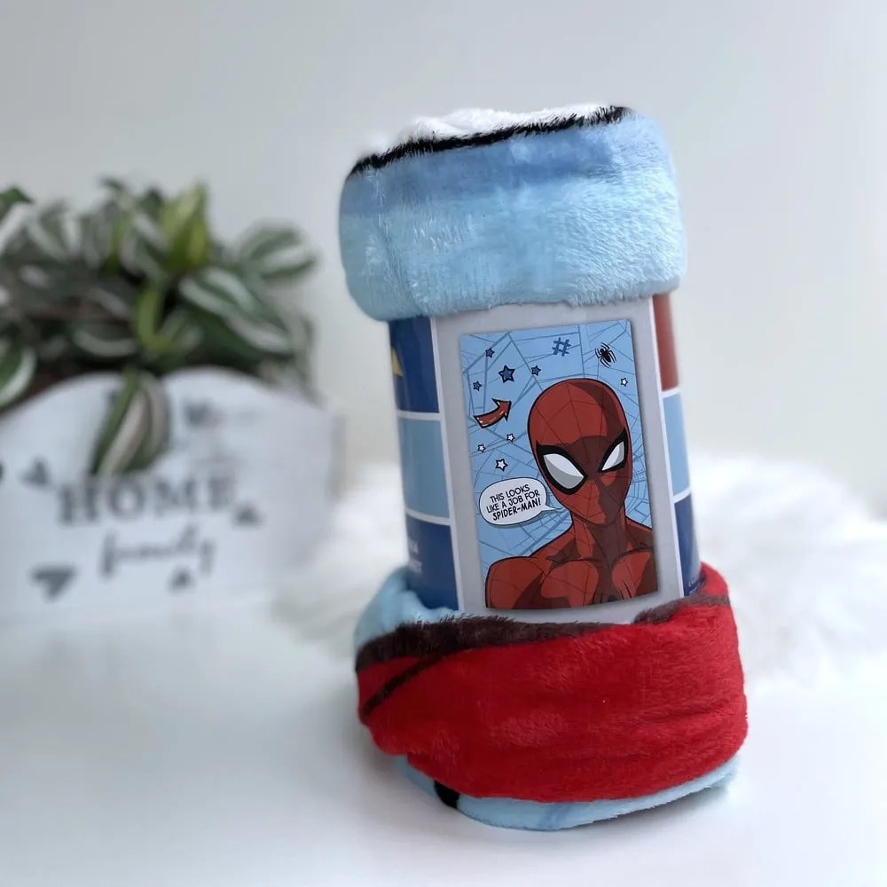 Czerwono-niebieski koc dziecięcy z mikropluszu 100x150 cm Spiderman – Jerry Fabrics