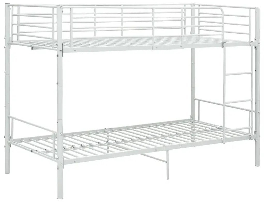 Białe Metalowe Łóżko Piętrowe 90X200 Cm G3-Z12