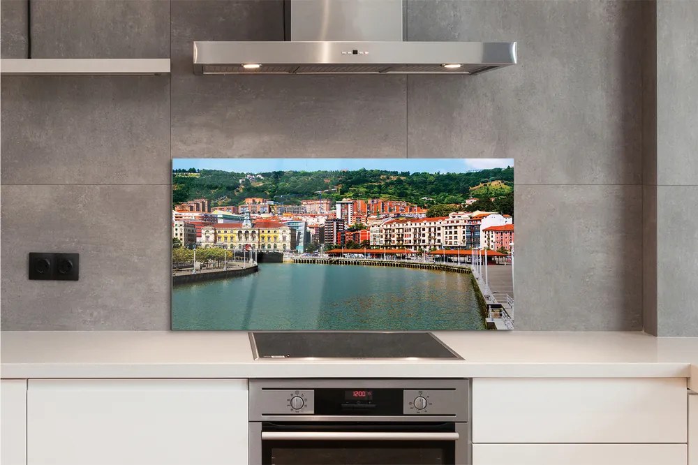 Panel nad Blat Kuchenny Miasto w Dolinie Górskiej Rzeki