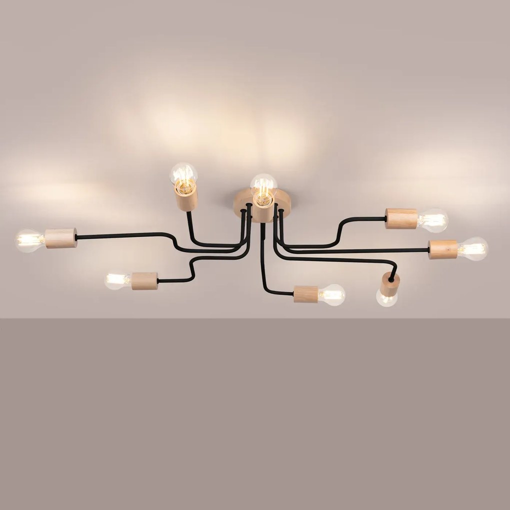 Żyrandol TIMBO 8 czarny SOLLUX LIGHTING