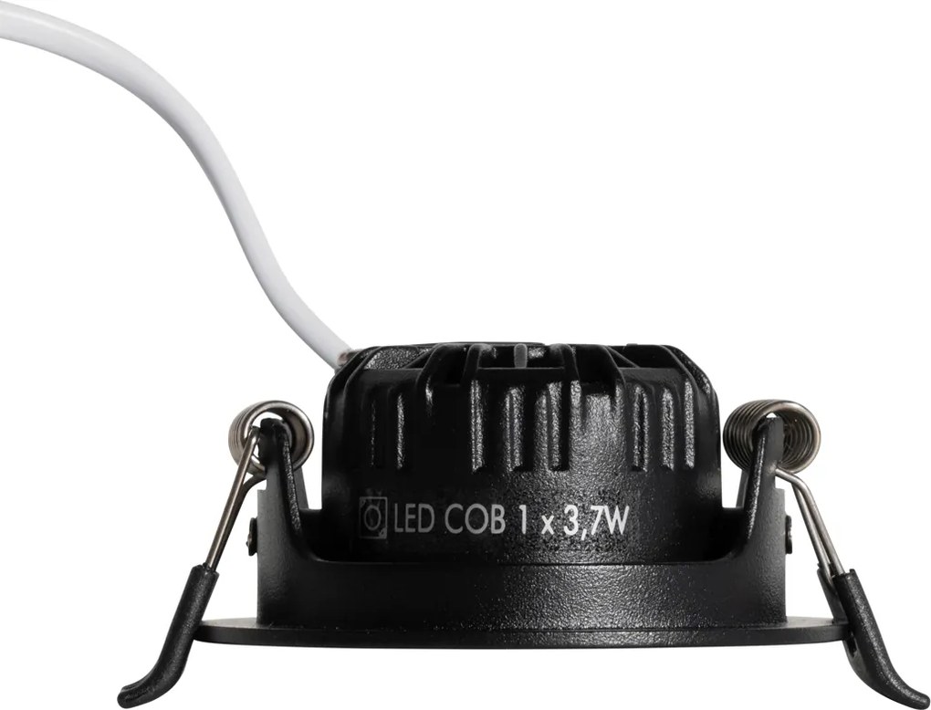 Wpuszczany reflektor czarny, regulowany, 6,5 cm, z LED, IP54, ultracienki - Pupil
