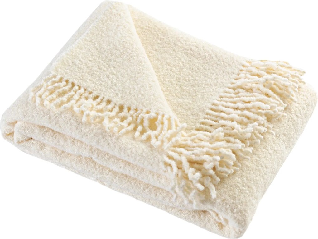 Pled Boucle 140x200cm white cream