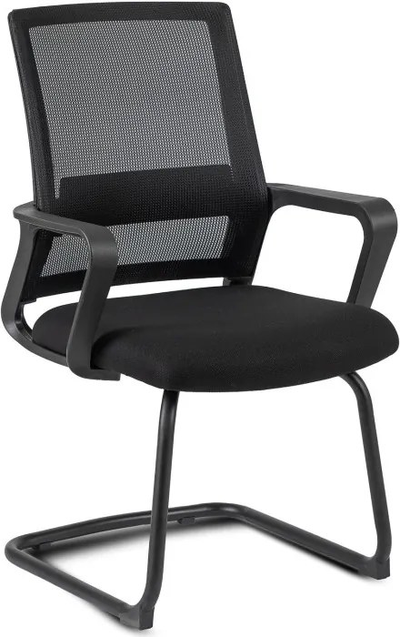 Krzesło Konferencyjne Biurowe TAMMY Na Płozach Czarne Nowoczesne