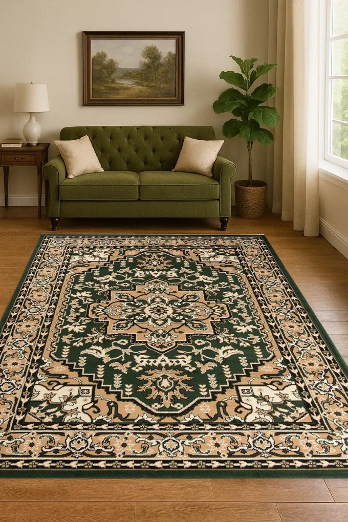 Zielony dywan orientalny R6-M92