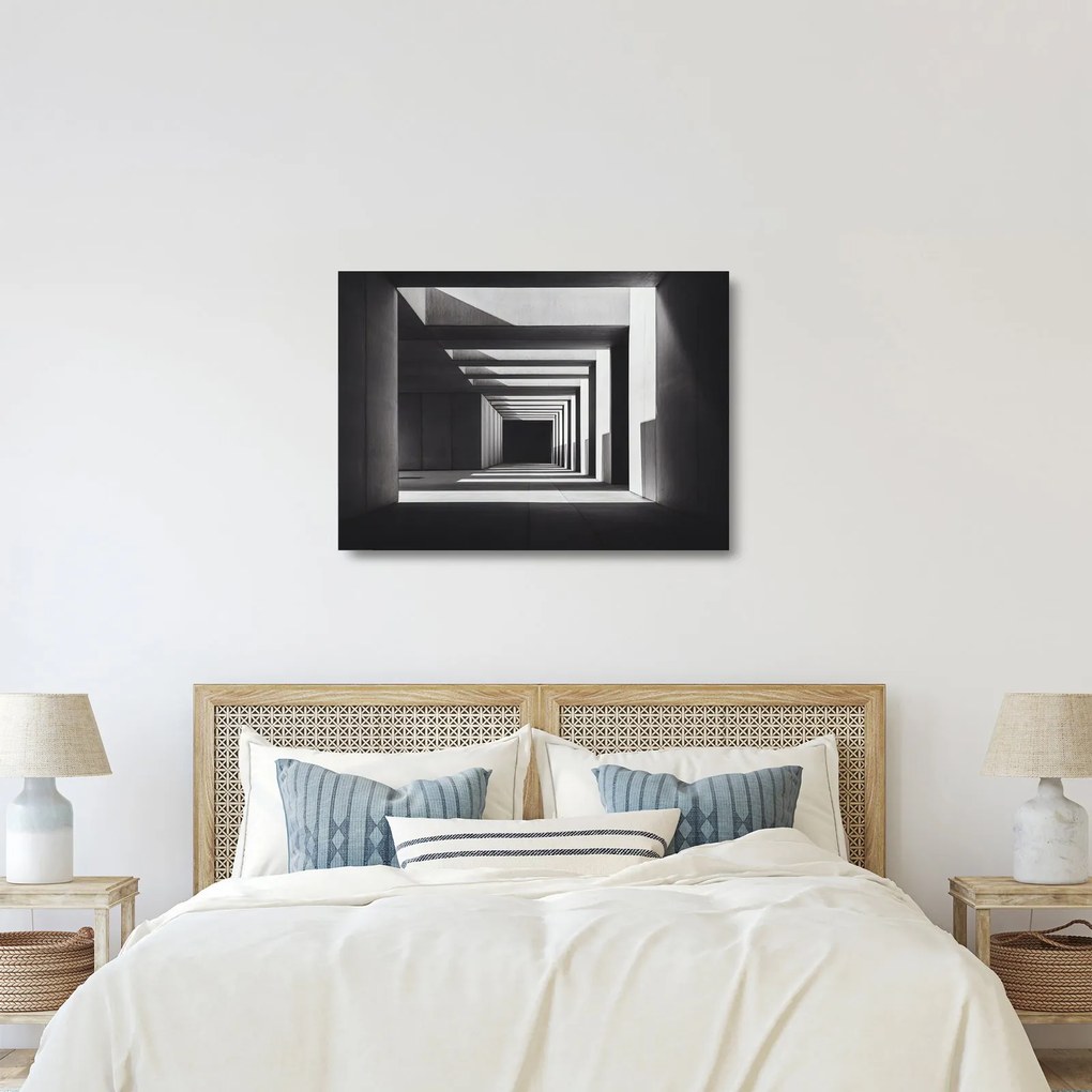 Obraz na szkle - Kwadratowy tunel (70x50 cm)