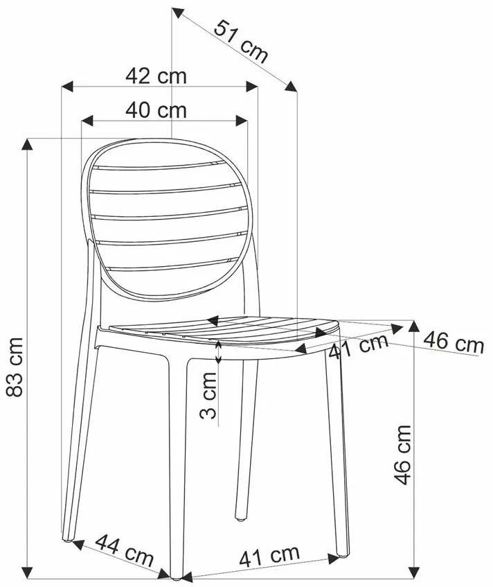 Czarne nowoczesne krzesło sztaplowane 120cm R0-K20
