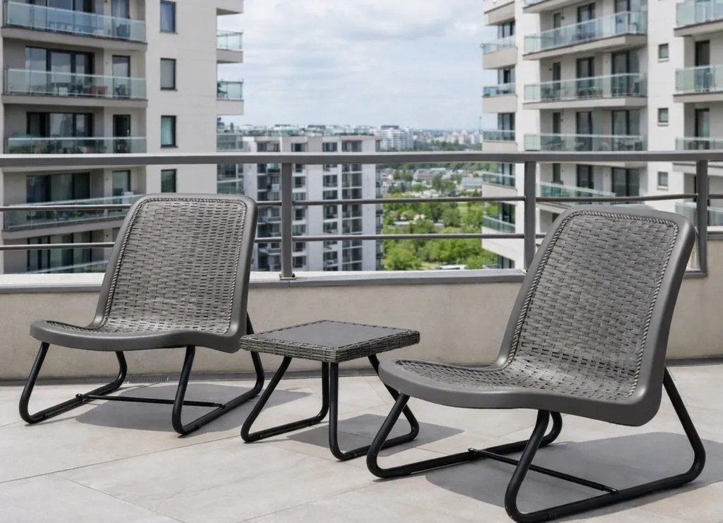 Zestaw mebli ogrodowych Spritz DC30+DT07 na taras i balkon, kolor szary