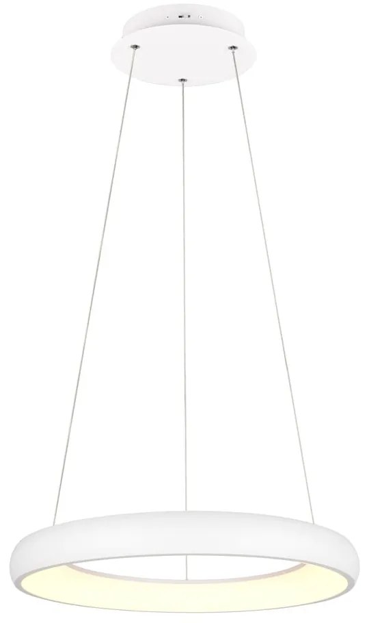 Biała lampa wisząca LED ze ściemniaczem i metalowym kloszem ø 62 cm Cardona – Trio