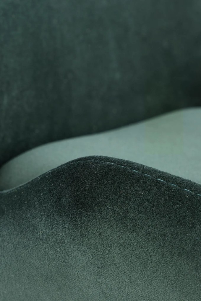 Krzesło ciemny zielony tapicerowane velvet metalowe nowoczesne loft K454