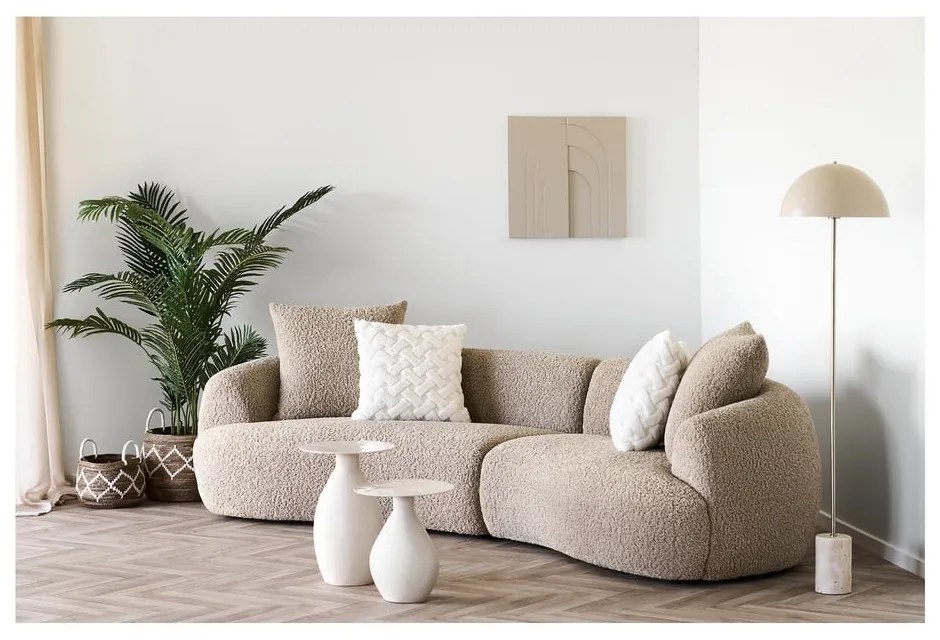 Beżowa lampa stojąca z metalowym kloszem (wysokość 155 cm) Sheffield – House Nordic