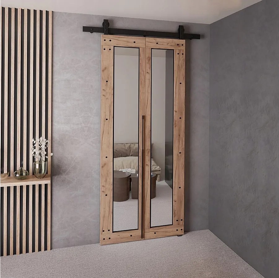 Drzwi Przesuwne QUDIO M8 Dąb Craft Złoty 70