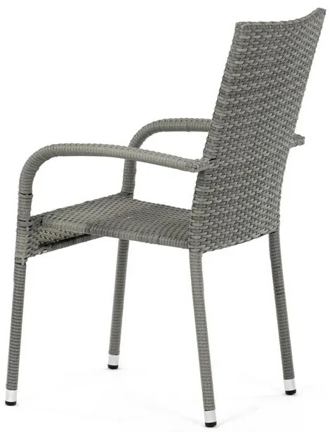 Autronic Krzesło ogrodowe, metal, polyratan, szary, AZ C-S2114 GREY