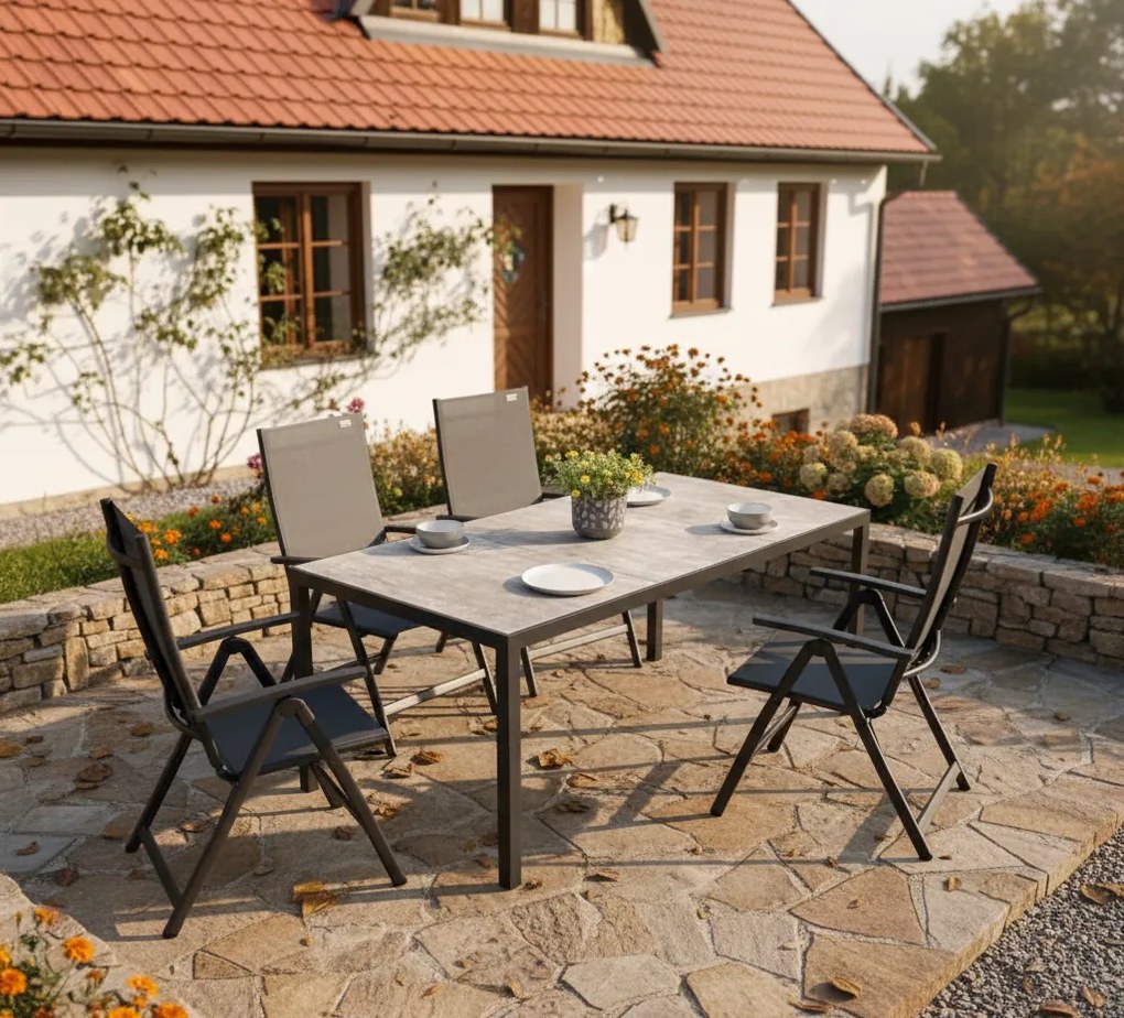 Doppler BERGAMO ACTIVE ogrodowy zestaw mebli 4+1 szary