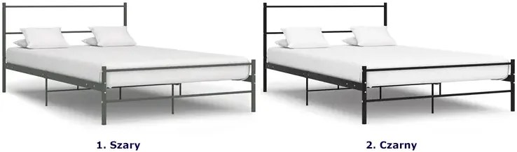 Szare metalowe łóżko dwuosobowe 160x200 cm F0-C13