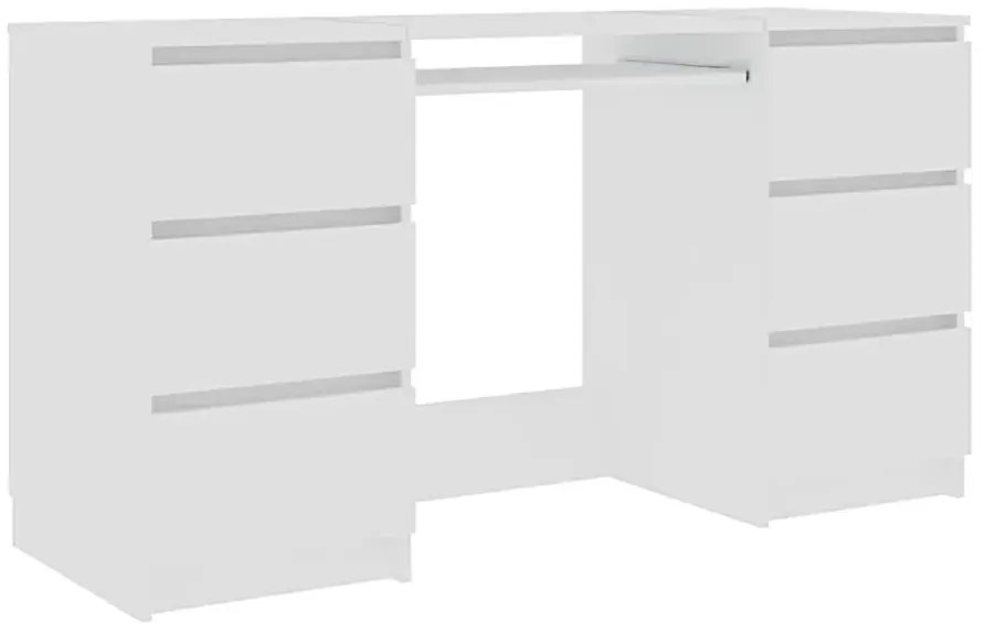 Białe minimalistyczne biurko z szufladami - Sanmi