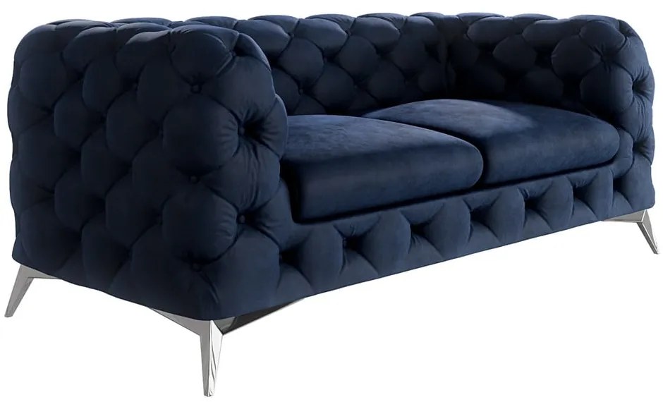 Ciemnoniebieska aksamitna sofa 185 cm Chelsea – Ropez
