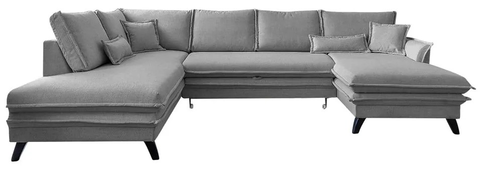 Szara rozkładana sofa w kształcie litery "U" Miuform Charming Charlie, lewostronna