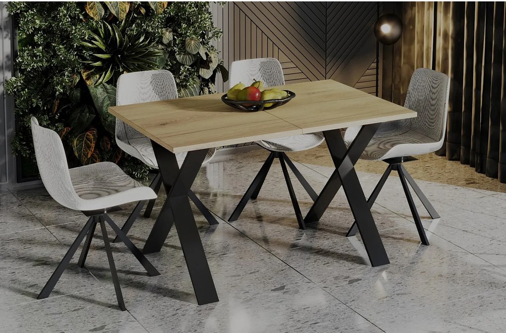 Stół rozkładany X 130(210)x80 dąb natura