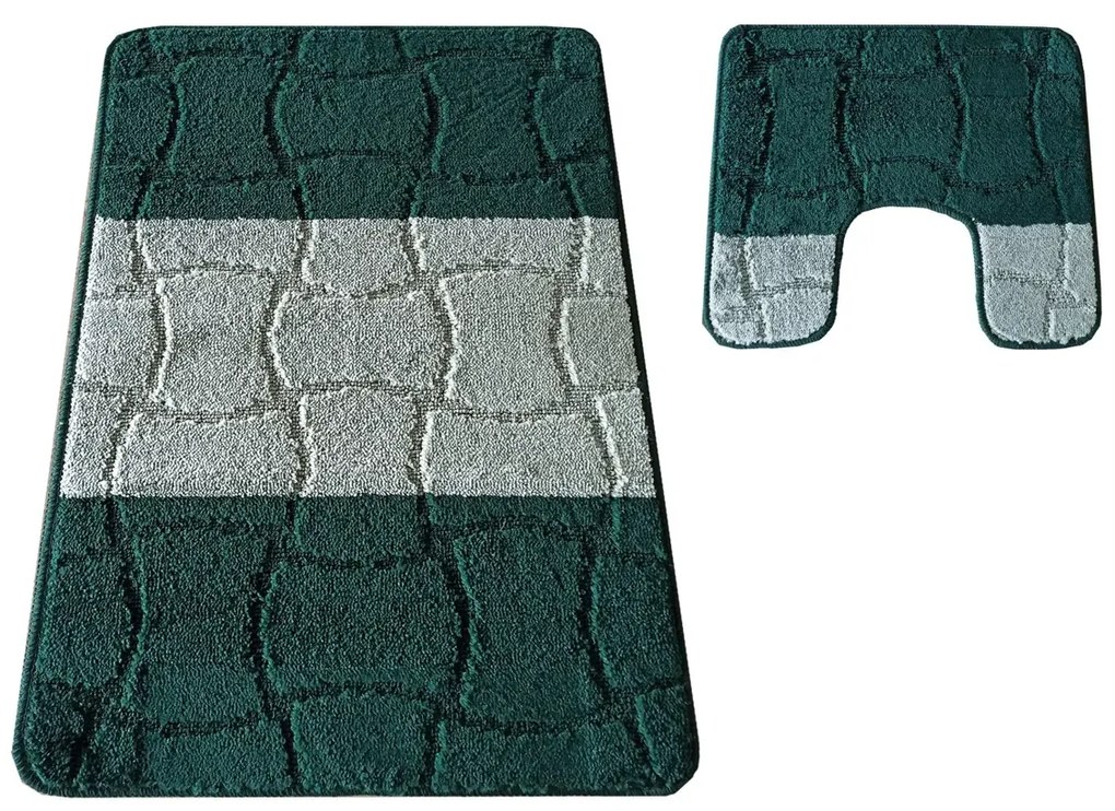 Elegancki zielony komplet dywaników łazienkowych L1-Z15