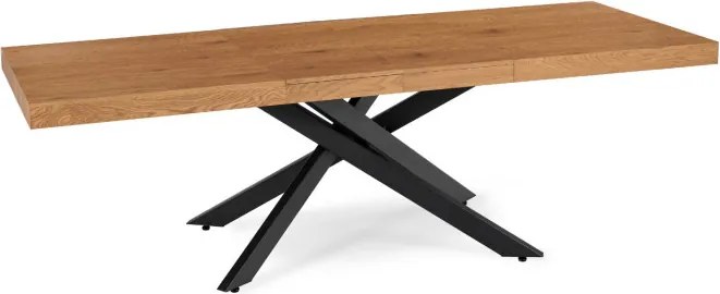 Zestaw Stół Prostokątny Rozkładany HAMPTON 160-240 cm Dąb/Czarny i 4 Krzesła Tapicerowane BRESSO Beżowe Welurowe