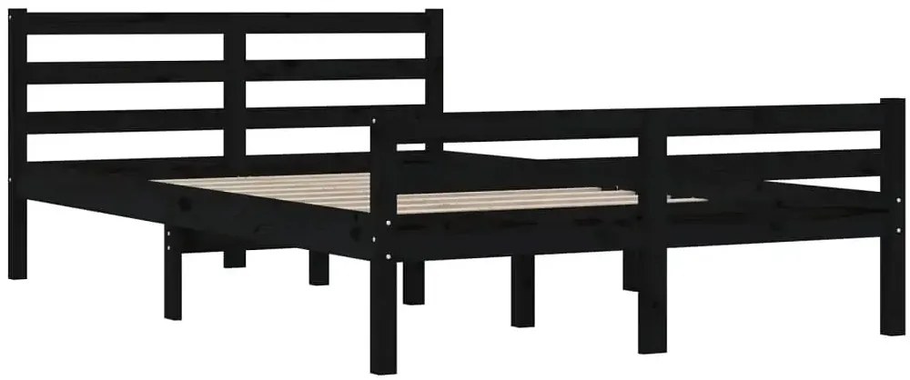 Czarne łóżko z litego drewna sosny 120x200 - Fenso 4X