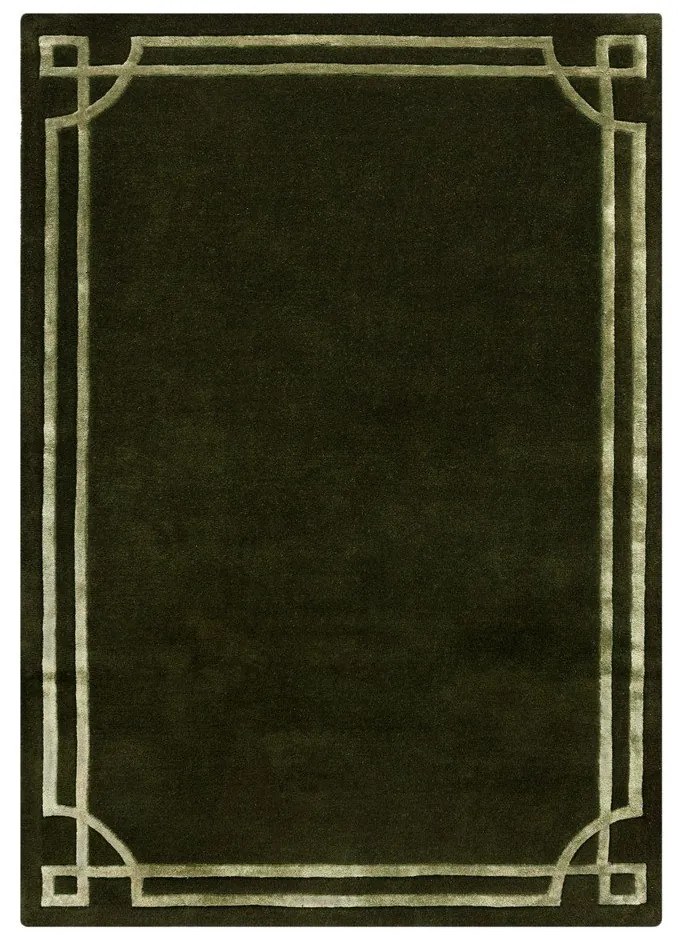 Ciemnozielony wełniany dywan tkany ręcznie 160x230 cm Gatsby – Flair Rugs