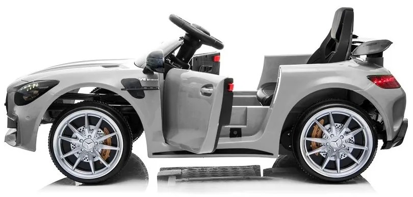Auto na akumulator mercedes gtr srebrny lakierowany