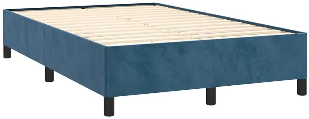 Niebieskie aksamitne łóżko z materacem 120x190 G5-F06