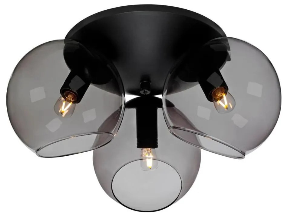 Cottex P2423SVG - lampa sufitowa CAPELLA 3xE14/40W/230V śr. 37 cm przydymiona/czarna