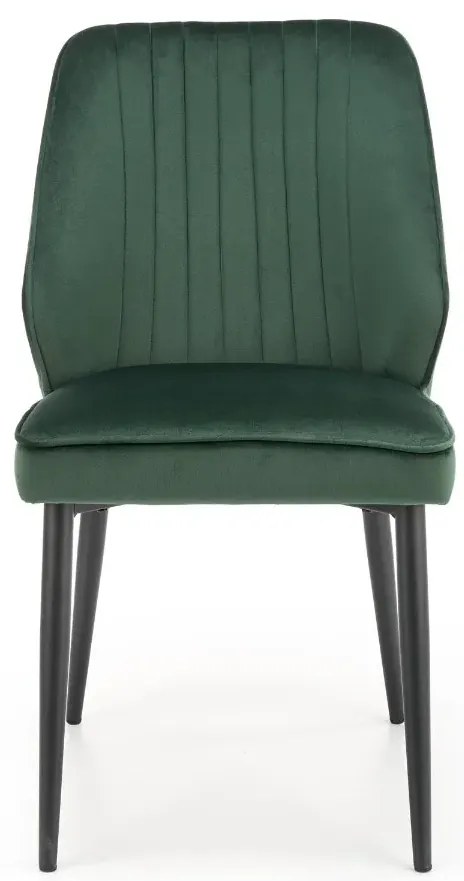 Krzesło tapicerowane K432 VELVET ciemnozielone HALMAR