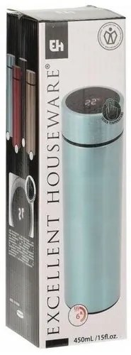 EH Termos ze stali nierdzewnej z termometrem Temp 450 ml, niebieski
