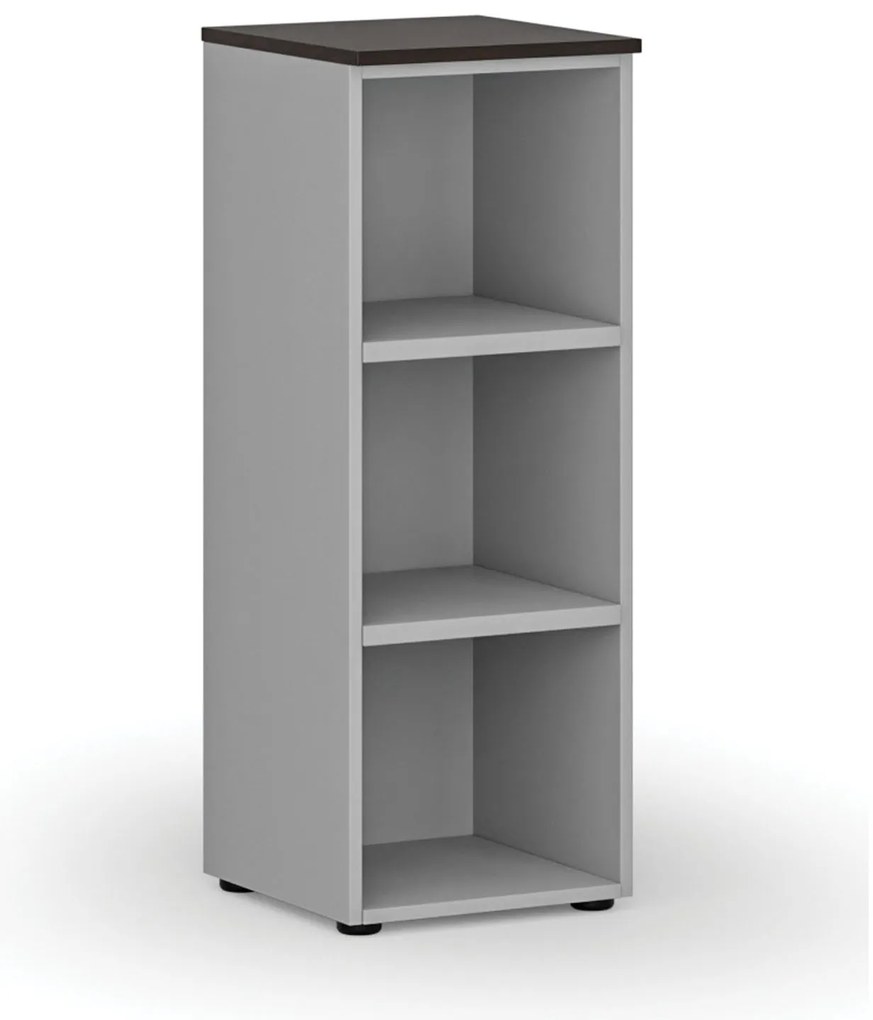 Regał biurowy PRIMO GRAY, 400 x 420 x 1087 mm, szary/wenge