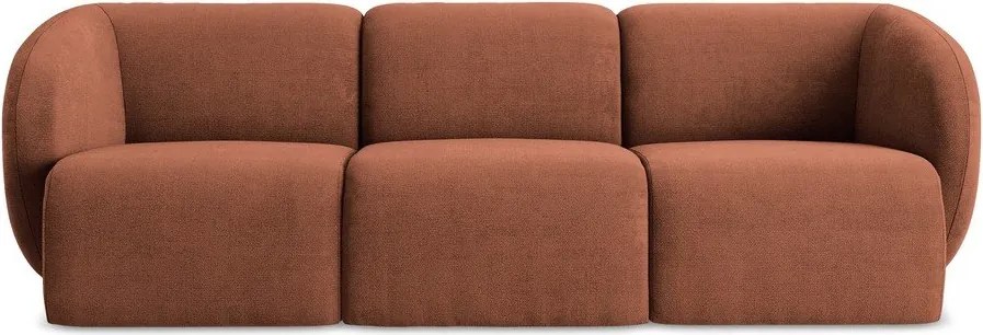 Sofa z tkaniny szenilowej w kolorze terakoty 244 cm Lani – Makamii