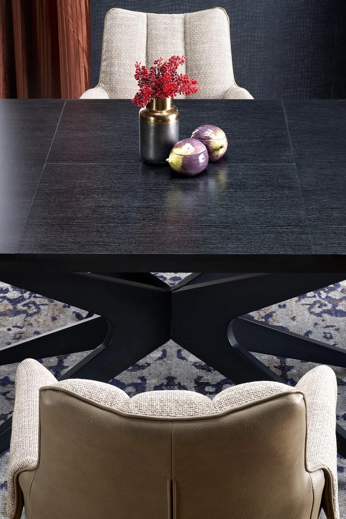 Stół do Jadalni rozkładany MDF czarny 180-240/100/76 cm SANDRO