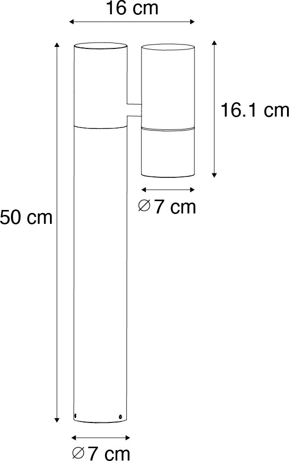 Lampa zewnętrzna czarna z kolcem do ziemi i dławikiem kablowym 50 cm IP44 - Solo Deluxe