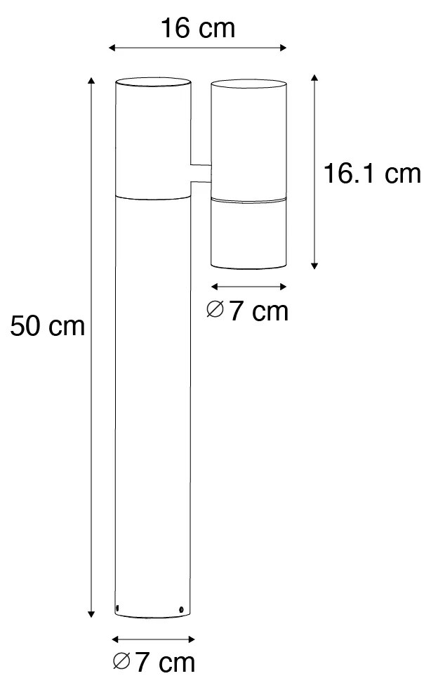 Zewnetrzna Stojąca lampa zewnętrzna czarna 50 cm regulowana - Duo Nowoczesny Oswietlenie zewnetrzne