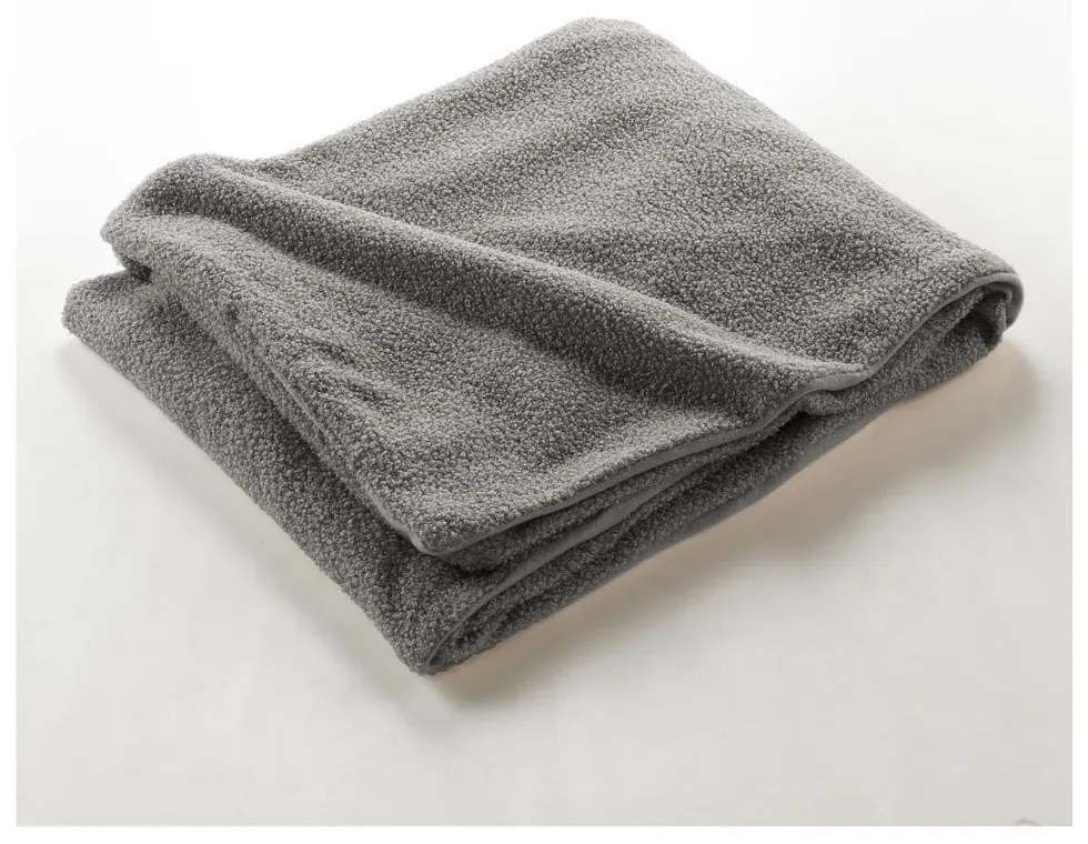 Szary polarowy koc 180x220 cm Curly Wooly – douceur d'intérieur