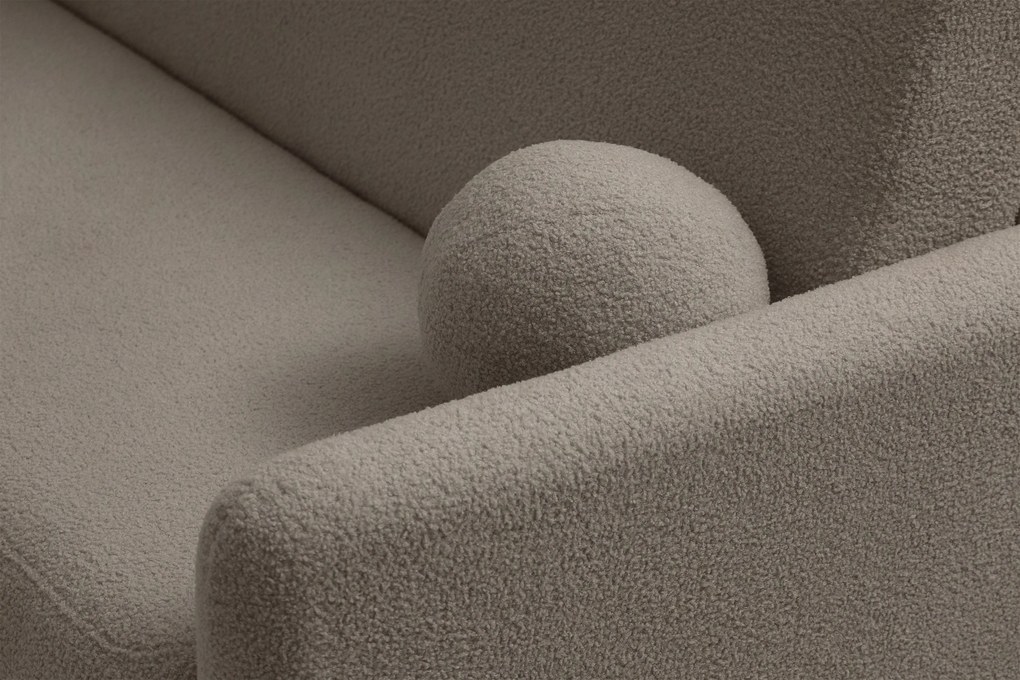 Sofa rozkładana Nido trzyosobowa 140 cm z pojemnikiem - beżowa boucle Quelle 16