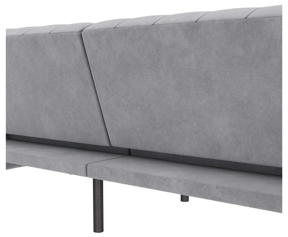 Jasnoszara aksamitna sofa 236 cm Felix – Støraa