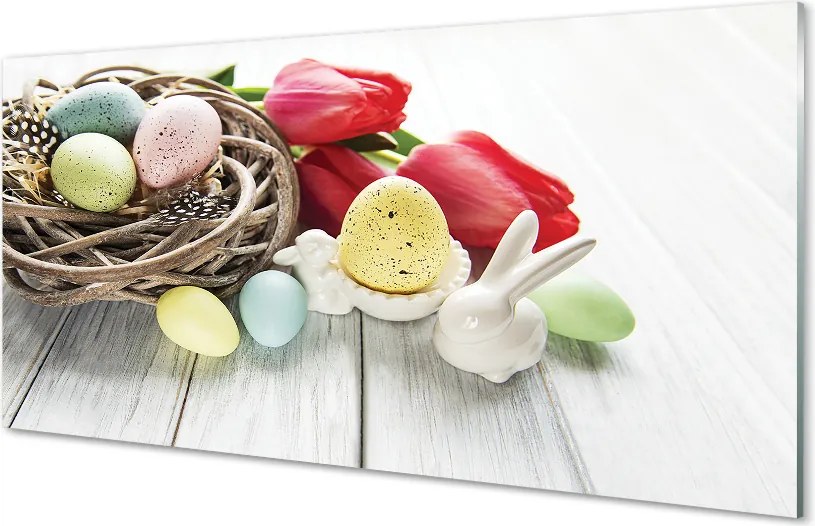 Panel nad Blat Kuchenny Jajka Wielkanocne i Tulipany