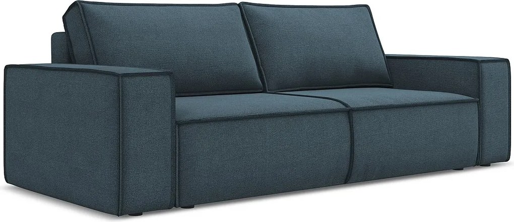 Kanapa 3-osobowa z funkcją spania - z tkaniny strukturalnej - jeans - KIMO