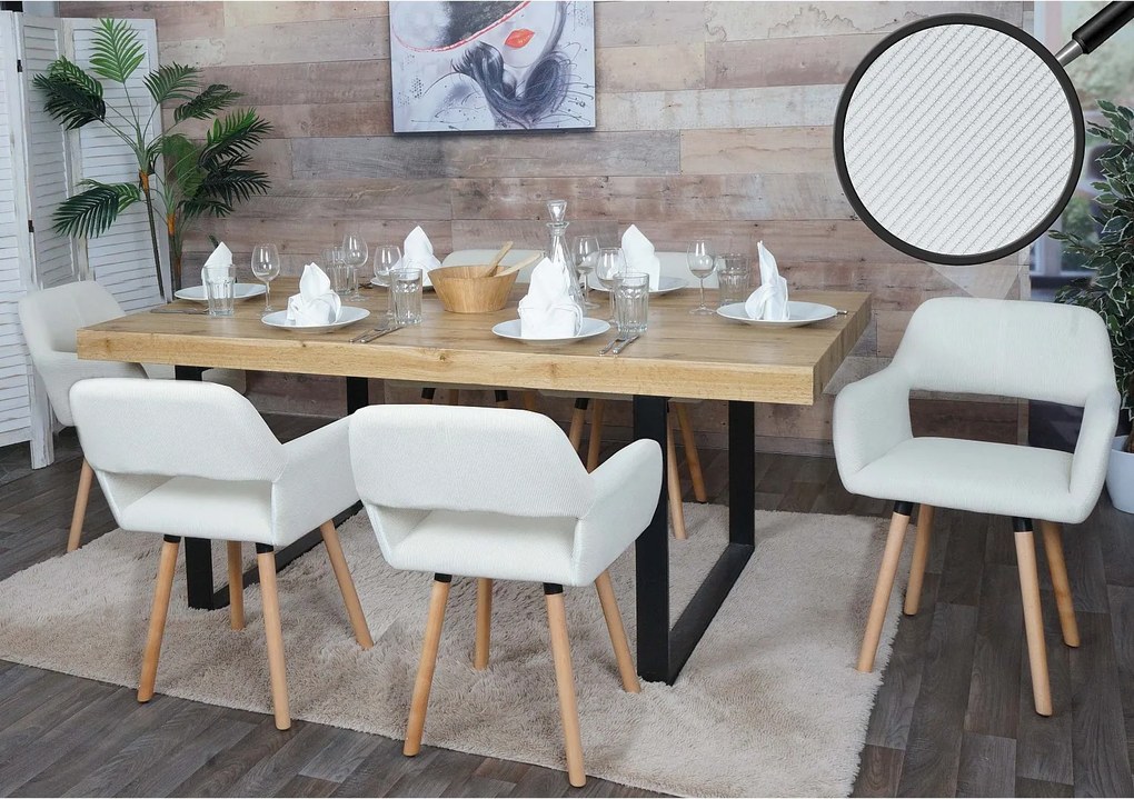 Krzesło do jadalni MCW-A50 II (zestaw 6 sztuk),  kremowo-białe