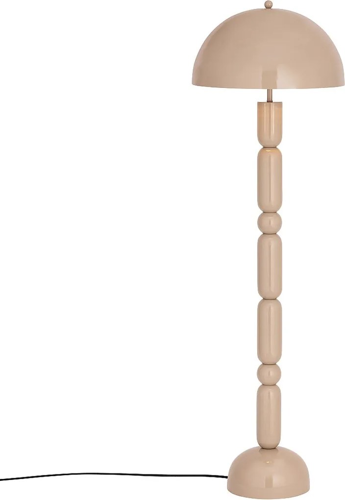 Lampa stojąca grzybek metalowa - Śr. 45 x Wys. 147 cm - Beżowy połysk - ELDON