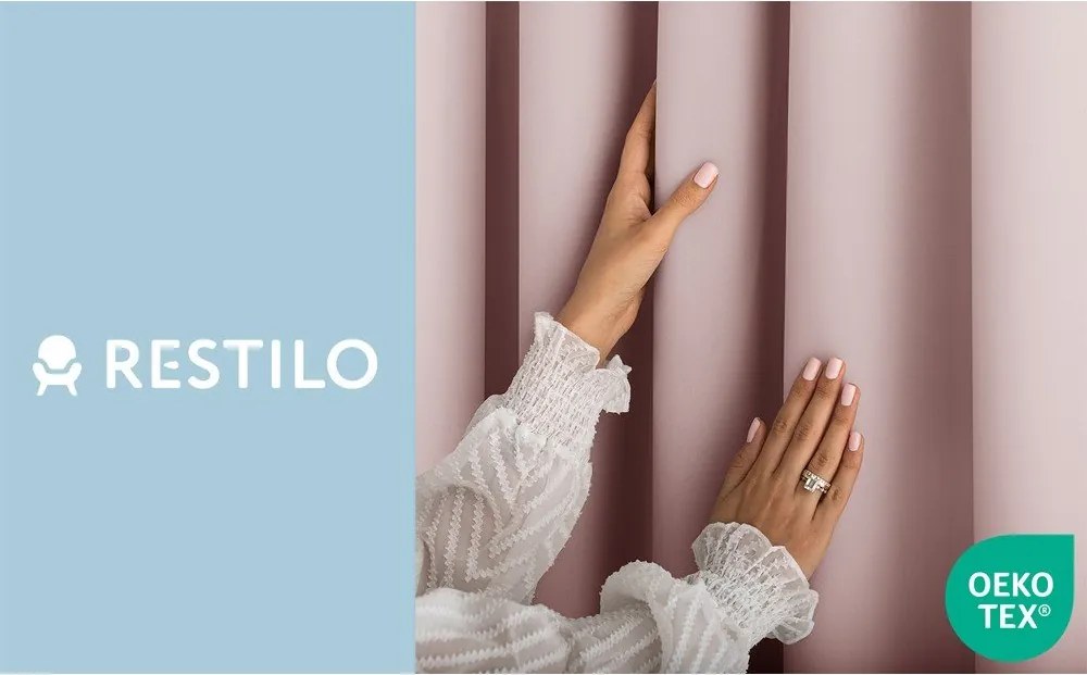 Szaroróżowa zasłona częściowo zaciemniająca (dimout) 140x250 cm Carli Tie – Restilo