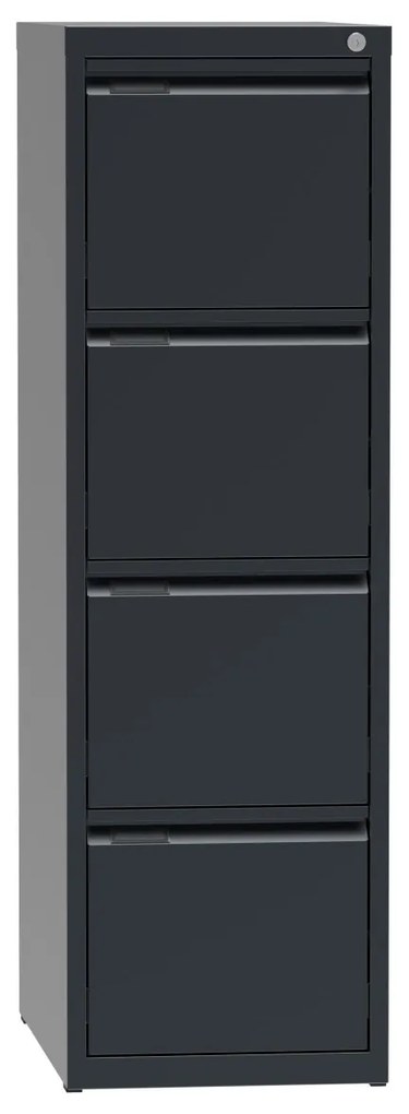 Metalowa szafa kartotekowa A4, 4 szuflady, kolor antracyt