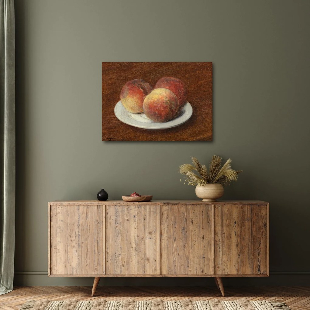 Obraz - Henri Fantin-Latour, Three Peaches on a Plate, reprodukcje (70x50 cm)