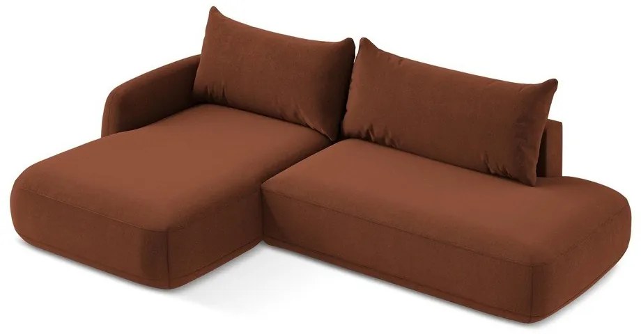 Rozkładany narożnik (lewostronny/z szezlongiem) w kolorze terakoty Hale – Makamii