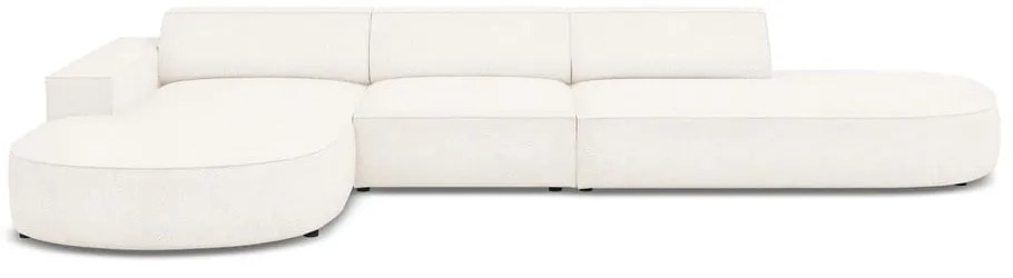 Beżowy narożnik (lewostronny) z materiału bouclé Jodie – Micadoni Home