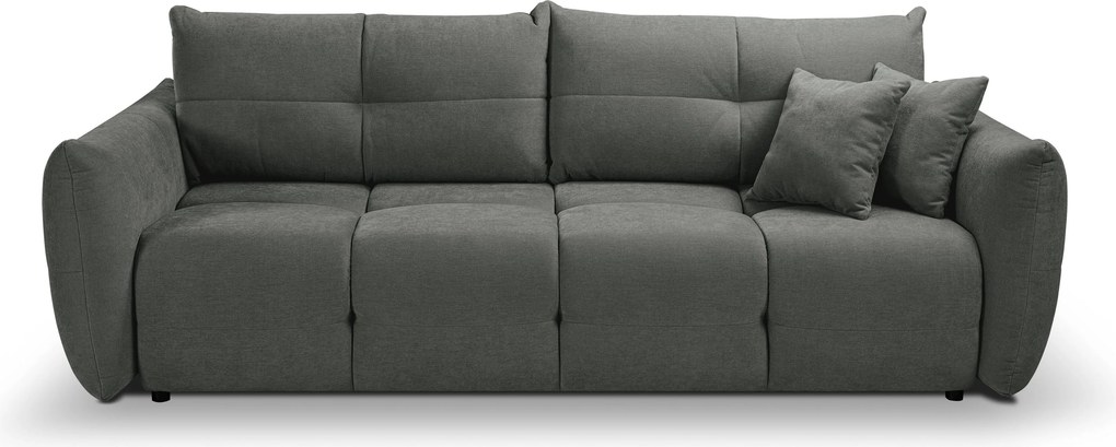 Masseno Sofa MODA z funkcją spania i pojemnikiem na pościel, Rozkładana sofa - Szary, WIND 89